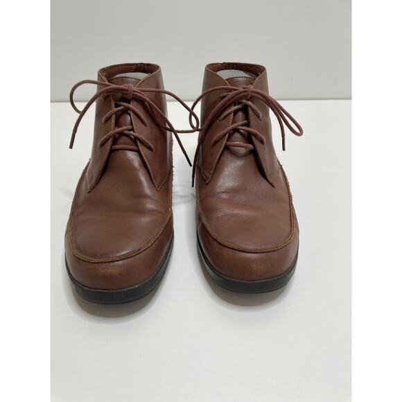 Life Stride Ankle Boots Brown Soft Leather Lace Up Round Toe Casual Women's 9M - Picture 5 of 11